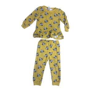Disney Baby Minnie Mouse Toddler 2-Piece Outfit Set Yellow Size 24M